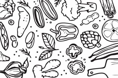 Çeşitli sebze vektör şekilleri, bu vektör kullanıcının zevkine göre bir poster veya derginin arka planı veya duvar kağıdı için iyidir.