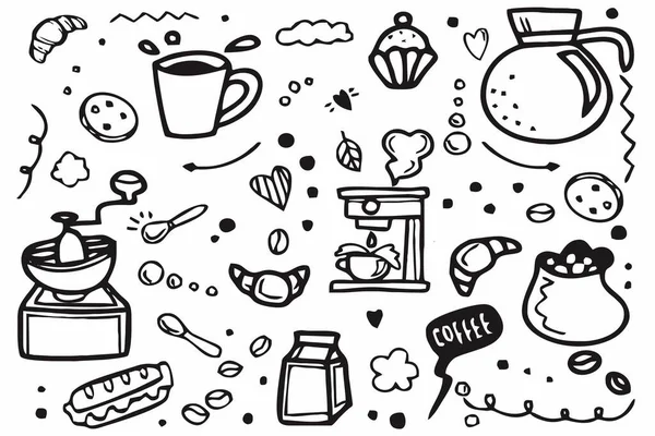 Vector set of food and drink illustration icon, this vector in black is great for wallpaper.