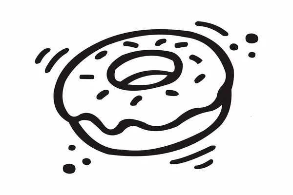 Donut Vector Illustration Image Vector Png Vector Black Color Free — Stock Vector