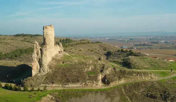 aerial photography of remains of ruins of an ancient castle from the Middle Ages