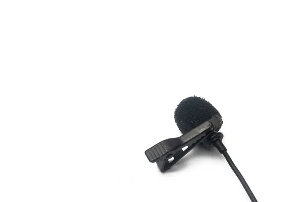 Крупный План Лавалерного Микрофона Губкой Белом — стоковое фото