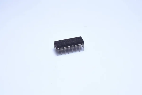 stock image The IC chip SN74HC595N or called 74595 is a digital IC with 8-bit shift register with 8-bit output register.