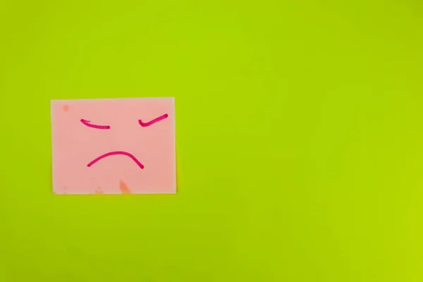 Expression Drawn Sticky Note Lime Color Background — Stock Photo, Image