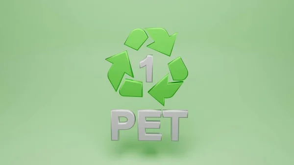 3d rendering of recycling symbols for plastic - 1 PET