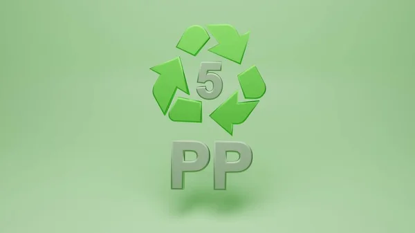 3d rendering of recycling symbols for plastic - 5 PP