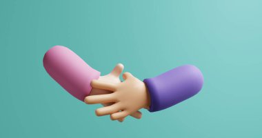 Üç boyutlu el sıkışma pozu