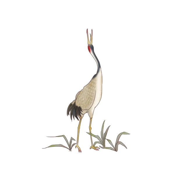 Illustrated Materials Ancient Crane — Stock Vector