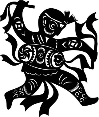 Geleneksel Çin kağıt kesiği ve el oyması desenler