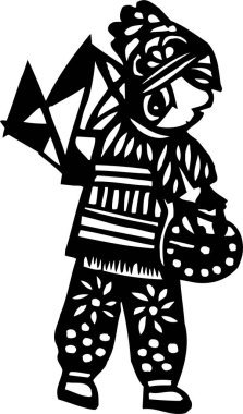 Geleneksel Çin kağıt kesiği ve el oyması desenler