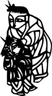 Geleneksel Çin kağıt kesiği ve el oyması desenler