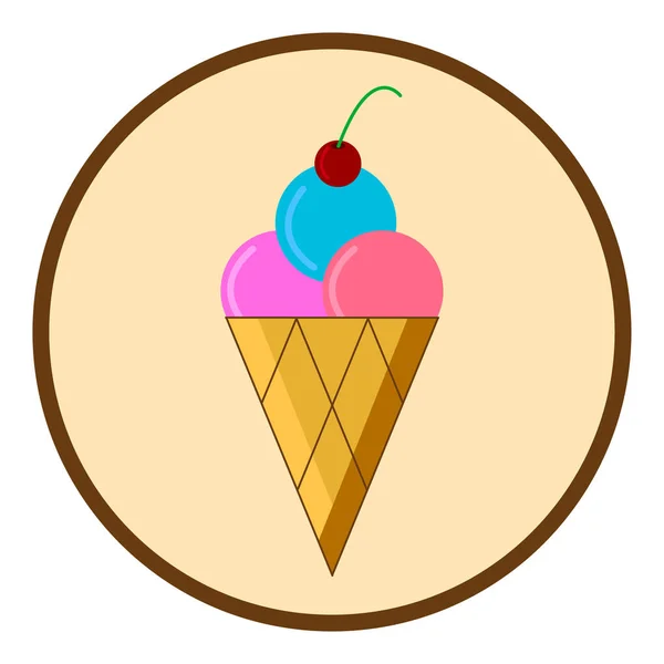 Crème Glacée Sucrée Pour Logos Affiches Impressions — Image vectorielle