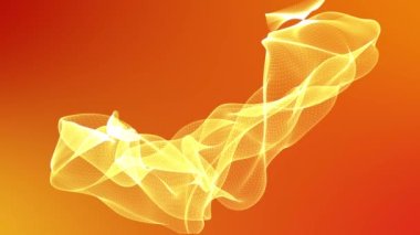 Altın dalga arka planı. hareket halindeki dalga nesnesiyle fantastik video animasyonu