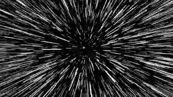 太空中的恒星在翘曲通过银河4K的恒星空间翘曲速度 — 图库视频影像