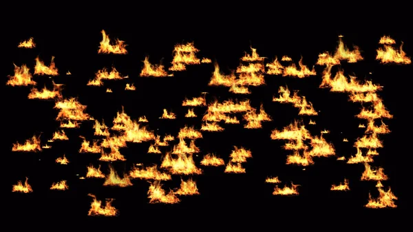 Lagerfeuer Auf Schwarzem Hintergrundlicht Die Sammlung Von Feuer Geeignet Für — Stockfoto
