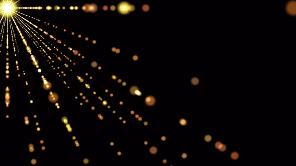 Красивая Ночь Bokeh Огни Виде Золотой Звезды Черном Фоне — стоковое фото
