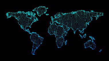 Teknolojik bir arka planda dünyanın haritası.