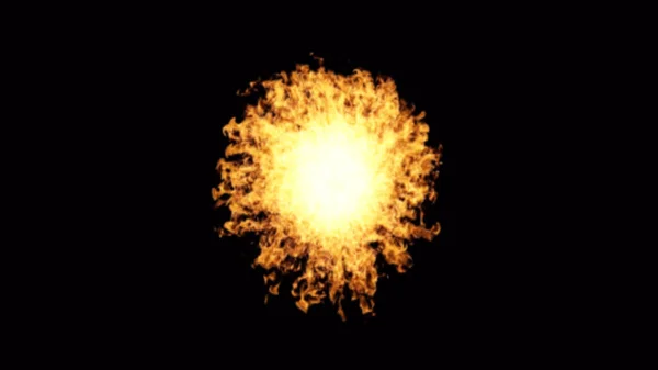 Взрыв Пламени Огня Изолированного Черном Фоне — стоковое фото