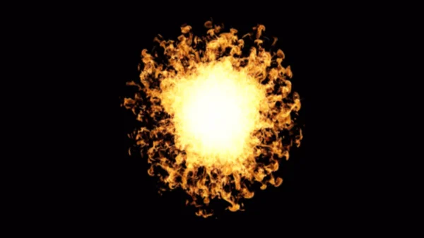 Inferno Eldklot Abstrakt Brinnande Sfär Med Glödande Lågor — Stockfoto