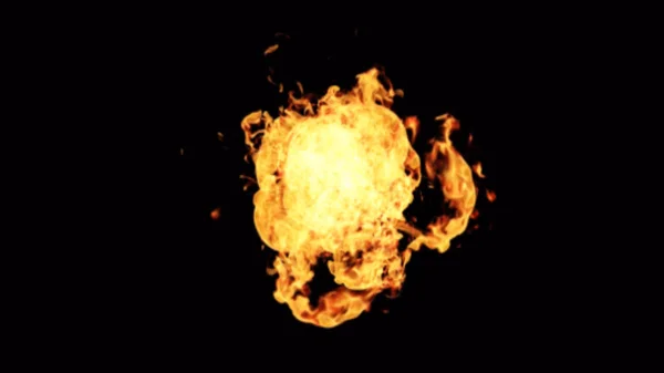 Inferno Eldklot Abstrakt Brinnande Sfär Med Glödande Lågor — Stockfoto