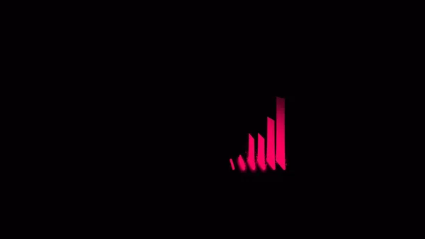 Neon Çizgi Simgesi Siyah Arkaplanda Izole Edildi Ses Işareti — Stok fotoğraf
