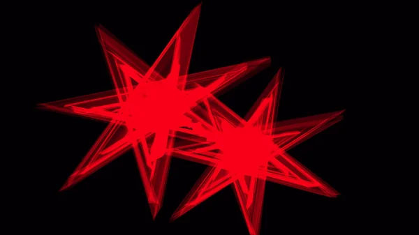 黒い背景の明るい赤い星 — ストック写真