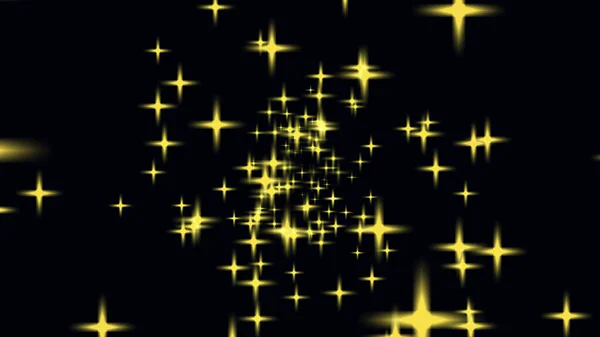 Всплеск Золотых Звезд Черном Фоне — стоковое фото