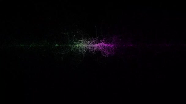 Frecuencia Sonora Abstracta Brillante Aislada Sobre Fondo Negro Espectro Sonido — Vídeo de stock