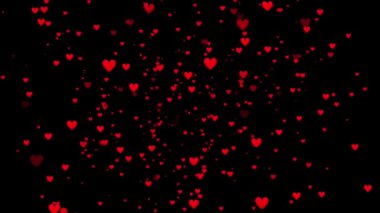 Kızıl Romantik Kalpler Bokeh Kusursuz Döngüsüz Arkaplan 4K Animasyon. Sevgililer Günü ya da Anneler Günü tatili için..