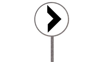 A direction sign isolated on white background. traffic sign icon vector illustration.