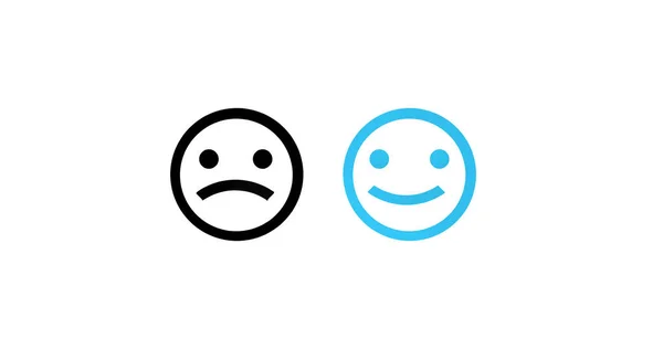 Щасливий Нейтральний Сумний Значок Емодзі Набір Піктограм Векторні Ілюстрації Стилі — стокове фото