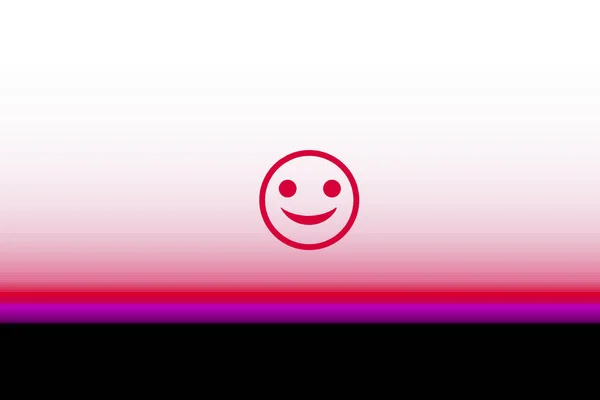 紫色の背景に幸せな顔のフラットシンボルピクトグラム 線型ベクトルのアイコンです 幸せな顔のアイコン — ストック写真