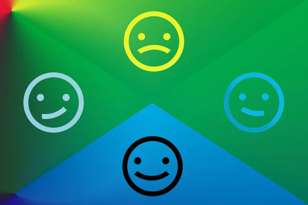 Emotionales Symbol Smiley Symbol Umriss Setzen Vektor — Stockfoto