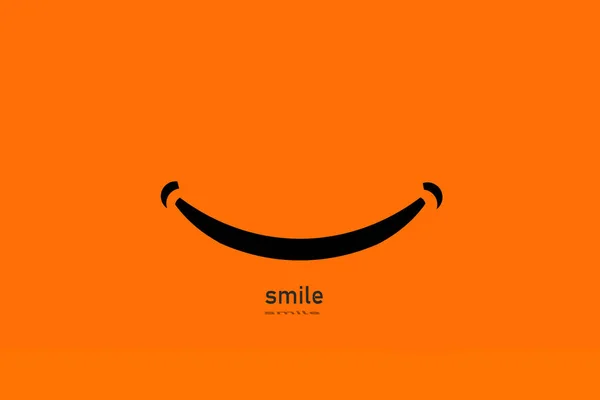 Trendy smile icon in flat style. Template for app, ui and logo. Icon smile for your web site. Modern smile icon, EPS 10. Smile icon isolated on orange background.