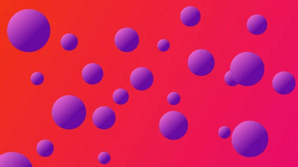 Purple spherical balls or particles floating around. Abstract illustration of flying purple ball on red color background. Beautiful floating shiny purple ball. Purple spherical balls or particles floating around.