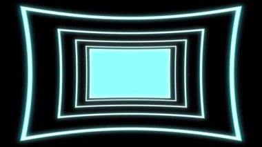 Soyut fütüristik tüneldeki neon ışığı ile uçuş animasyonu ile soyut bir arkaplan. Kusursuz döngünün animasyonu. 4k 3D görüntüleme, kusursuz döngü.