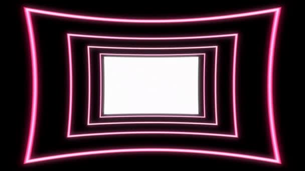 Abstrakter Nahtloser Hintergrund Geloopte Animation Neon Rechtecke Abstrakter Hintergrund Mit — Stockvideo