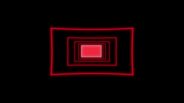 Abstrakter Hintergrund Mit Neon Quadraten Mit Schnellen Lichtlinien Verschiedene Farben — Stockvideo