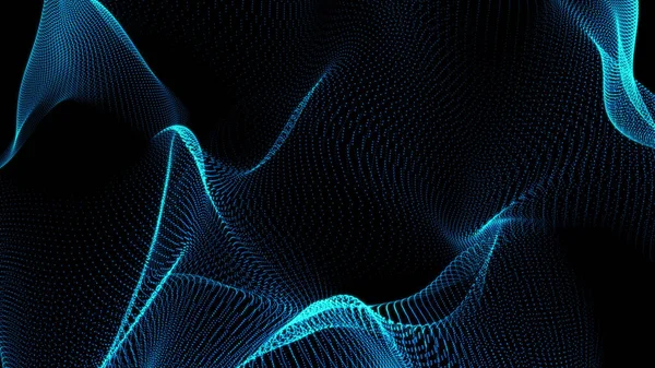 Abstrakte Digitale Welle Von Teilchen Futuristische Punktwelle Technischer Hintergrund — Stockfoto