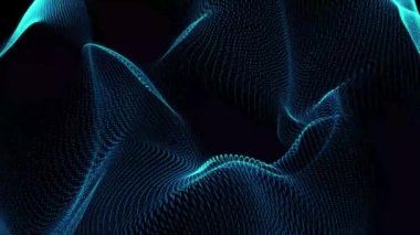 Soyut Trapcode Form dijital parçacık dalgası ve yumuşak fraktal hareket arkaplanı. Animasyon siber veya teknoloji geçmişi. Soyut teknoloji dalgası.