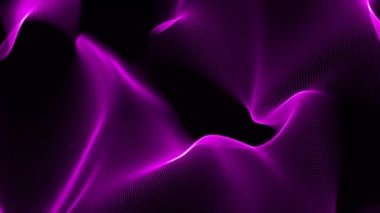 Nokta bağlantı dalgasıyla soyut arkaplan. Mor renkli tuzak kodu dalga arkaplanı. Yaratıcı dijital dalga dokusu.