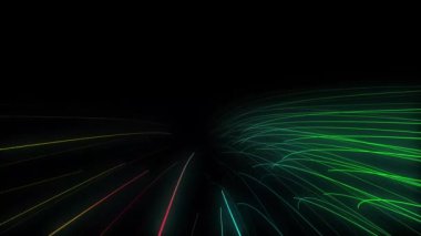 Tuzak kod 3 boyutlu çizgi arkaplanı. Güzel renkli soyut akış pürüzsüz. Dijital ve teknoloji kavramları. 4k Ultra HD 3840x2160