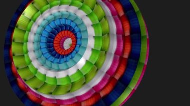 Hipnotik Hareket Fraktal Tasarım Döngülü Animasyon. Tapcode Tao hipnotik arka plan animasyonu. Soyut Renkli Hipnotik Arkaplan Canlandırması 4K.