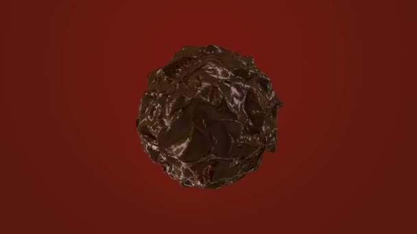 Glänzende Schokolade Farbe Kosmos Runde Welle Isoliert Auf Kastanienbraunen Hintergrund — Stockvideo