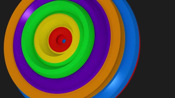Абстрактный Красочный Фоновый Анимационный Фон Цветной Спиральный Туннель Гипнотическая Иллюзия — стоковое видео