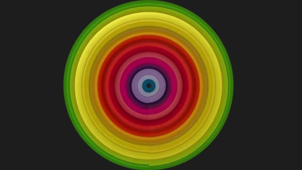 Гипнотический Спиральный Анимированный Фон Абстрактный Радужный Гипнотический Фон — стоковое видео