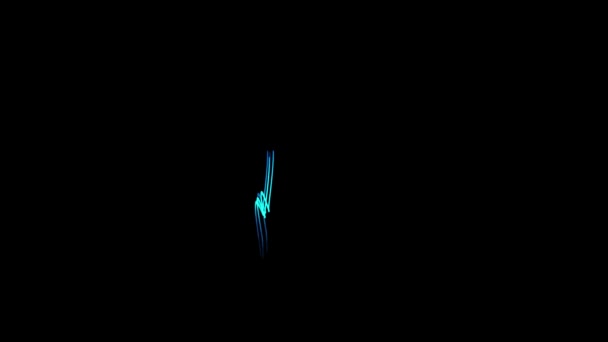 Світлові Смуги Абстрактна Фонова Анімація Потоків Блакитних Ліній Чорного Кольору — стокове відео