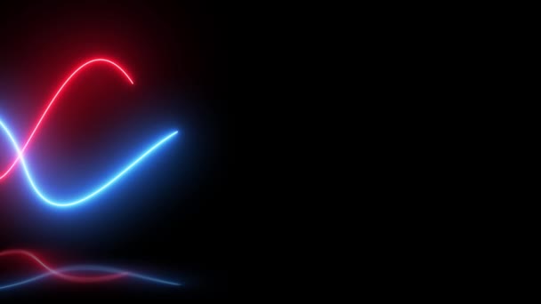 Abstraktní Pozadí Zářícími Neonovými Vlnami Ultrafialové Světlo Laserová Show Virtuální — Stock video