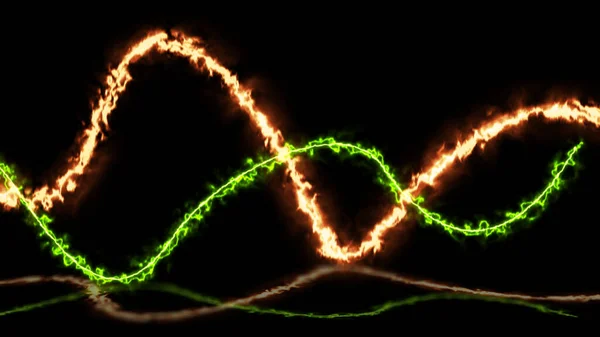 Spectacle Laser Néon Rendu Impulsion Graphique Spectre Ultraviolet Lignes Puissance — Photo