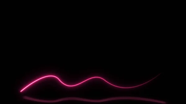 Abstrakcyjne Świecące Linie Trójwymiarowy Neon Neon Linii Tła Fali — Zdjęcie stockowe