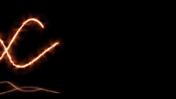オレンジ色のネオン炎の効果でラインループ抽象的な4K移動アニメーションを光る 明るいネオン波 レーザーショー 仮想現実と抽象的な背景 — ストック動画